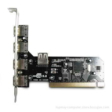 PCI Card with 5-port 2.0 NEC Chipset, Supports Up to 127 Devices Over Industry Standard USB